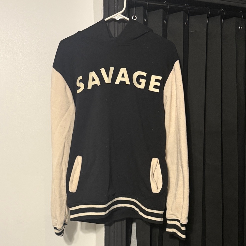 Savage Black and Cream Men's Sweater